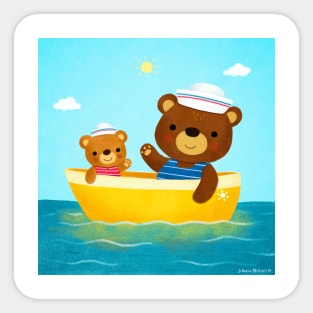 Bears in a Boat Sticker